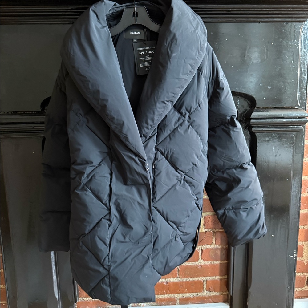 Mackage Black Quilted Belted Puffer Coat - Picture 2 of 3